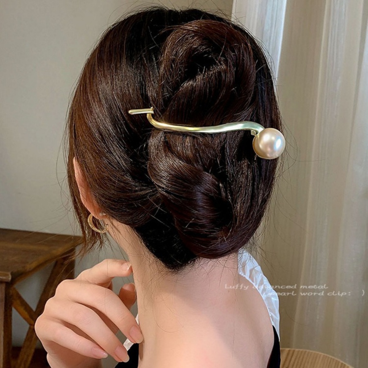 Elegant Glitter Pearl Hair Cli - Lifestyle In Korean ulasan dan harga