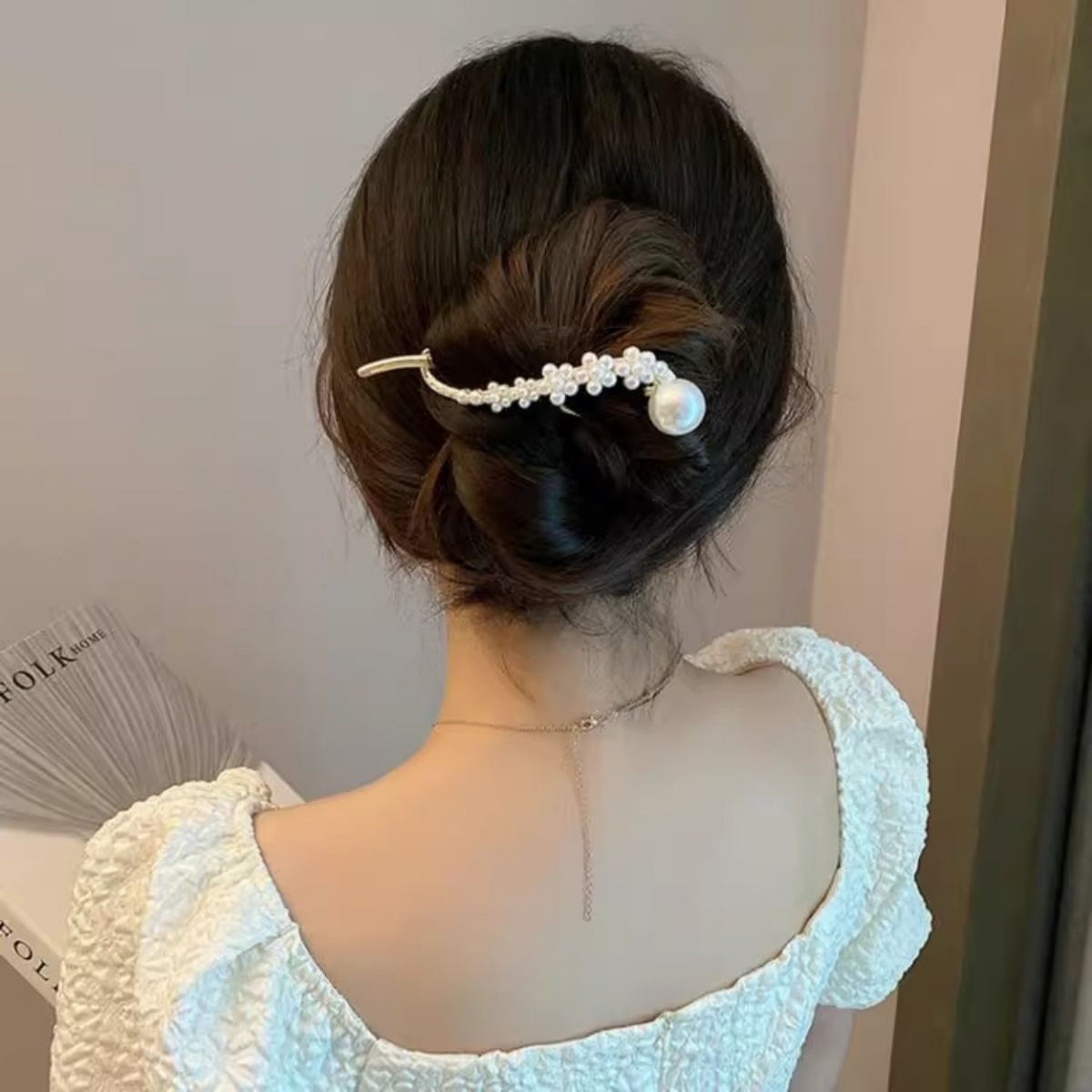 Elegant Glitter Pearl Hair Cli - Lifestyle In Korean ulasan dan harga