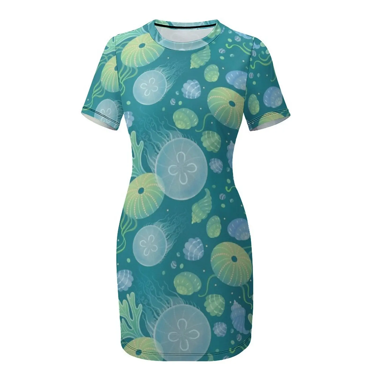 Ocean life Short-Sleeved Dress - Korean Lifestyle Trends ulasan dan harga